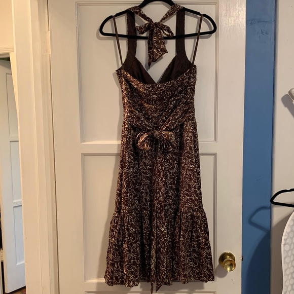 BCBGMaxAzria Brown Silk Dress - Picture 3 of 14